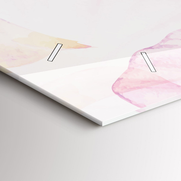 Horizontal wall clock Watercolor petals