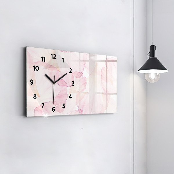 Horizontal wall clock Watercolor petals