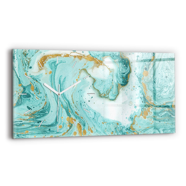 Horizontal wall clock Marble texture