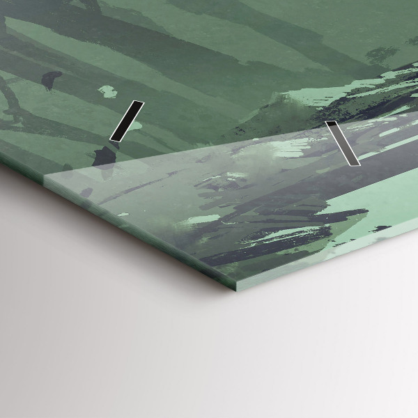 Horizontal wall clock Samurai in the forest