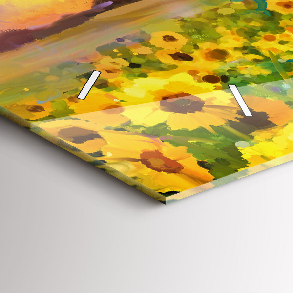 Horizontal wall clock Sunflower Field