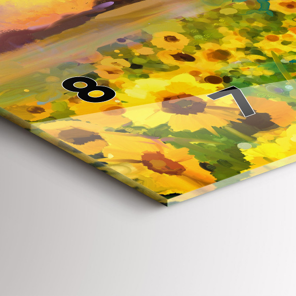 Horizontal wall clock Sunflower Field