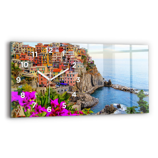 Horizontal wall clock Cinque Terre Coast