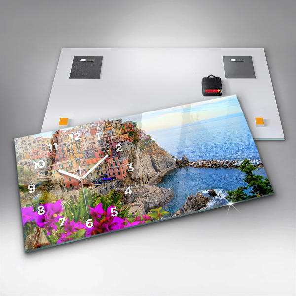 Horizontal wall clock Cinque Terre Coast