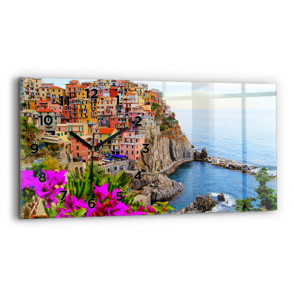 Horizontal wall clock Cinque Terre Coast