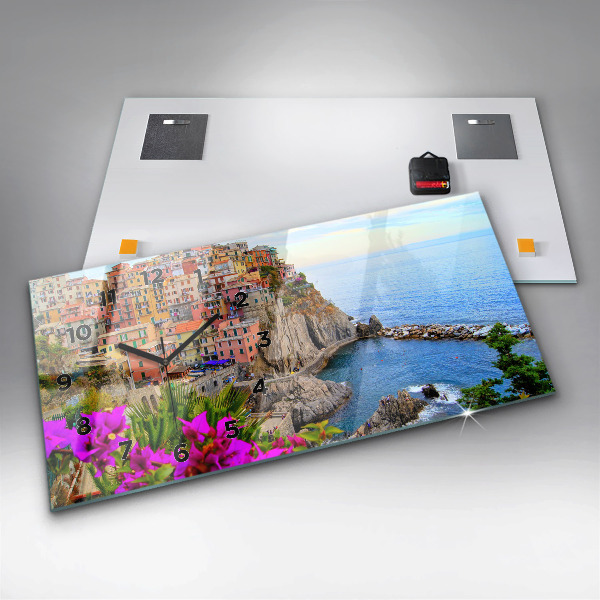 Horizontal wall clock Cinque Terre Coast