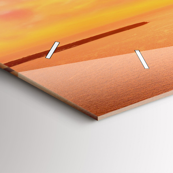 Horizontal wall clock Old windmill in Santorini