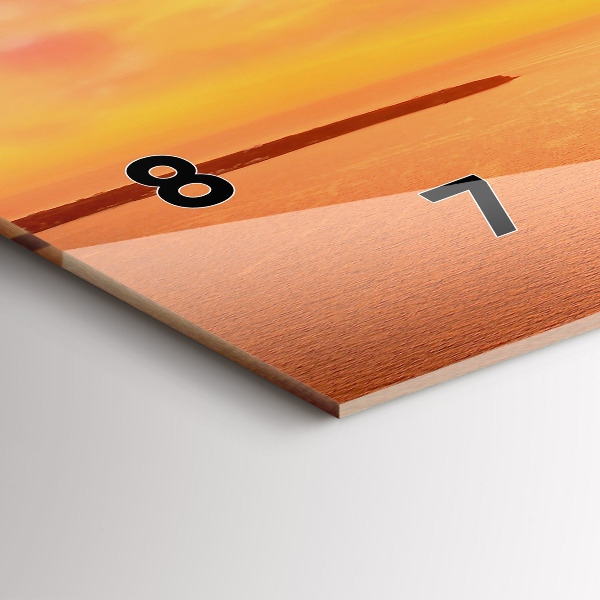 Horizontal wall clock Old windmill in Santorini