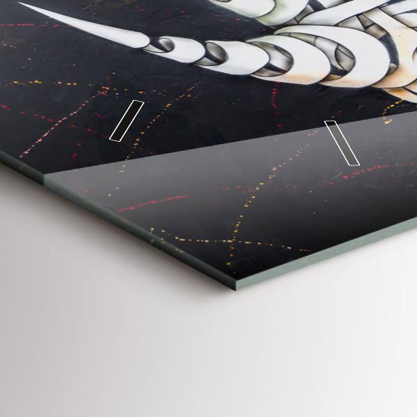 Horizontal wall clock Abstract rhino