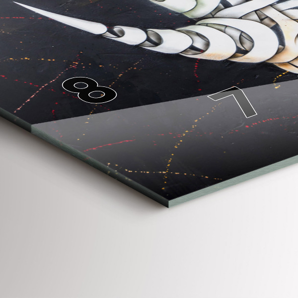 Horizontal wall clock Abstract rhino