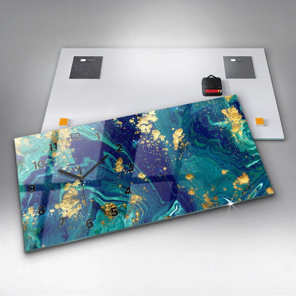 Horizontal wall clock Modern abstraction