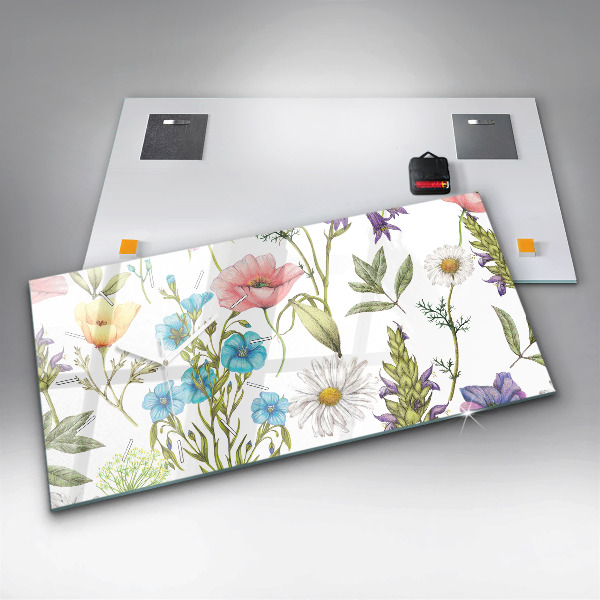 Horizontal wall clock Flower Composition