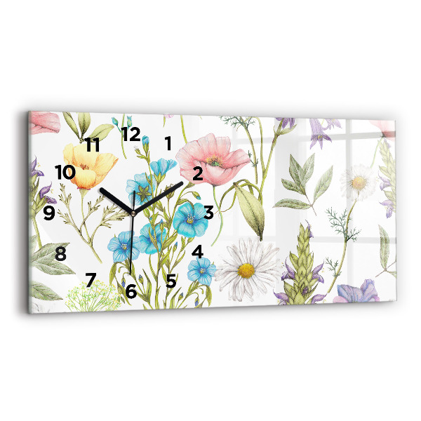 Horizontal wall clock Flower Composition