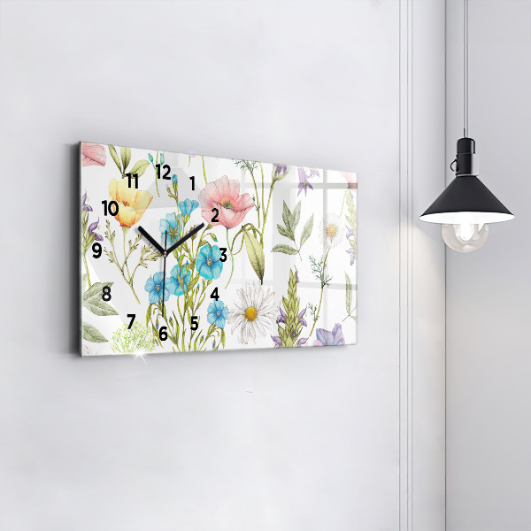 Horizontal wall clock Flower Composition