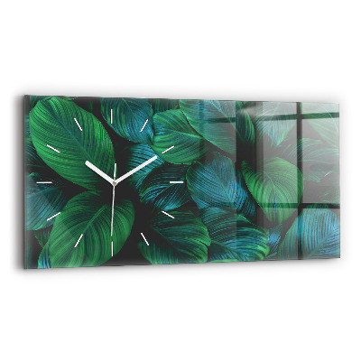 Horizontal wall clock Nature leaves