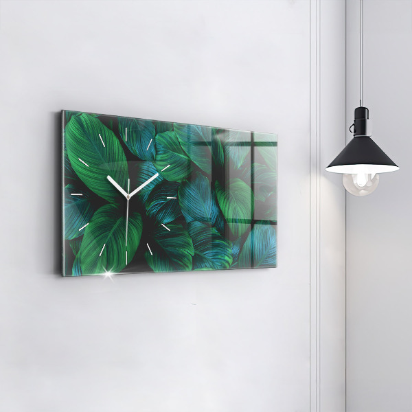 Horizontal wall clock Nature leaves