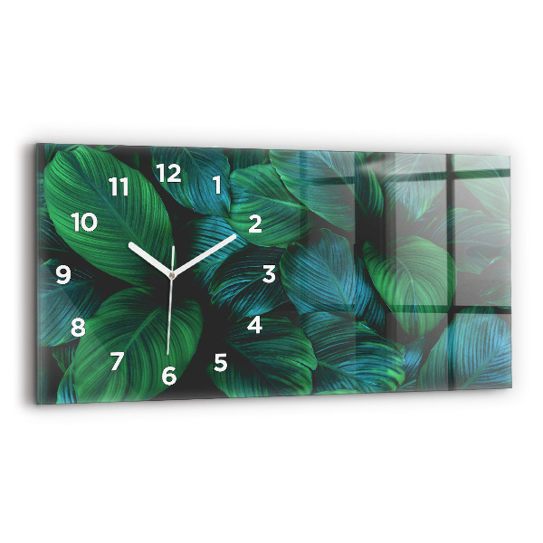 Horizontal wall clock Nature leaves