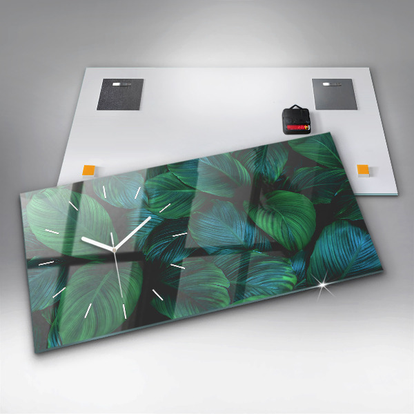 Horizontal wall clock Nature leaves