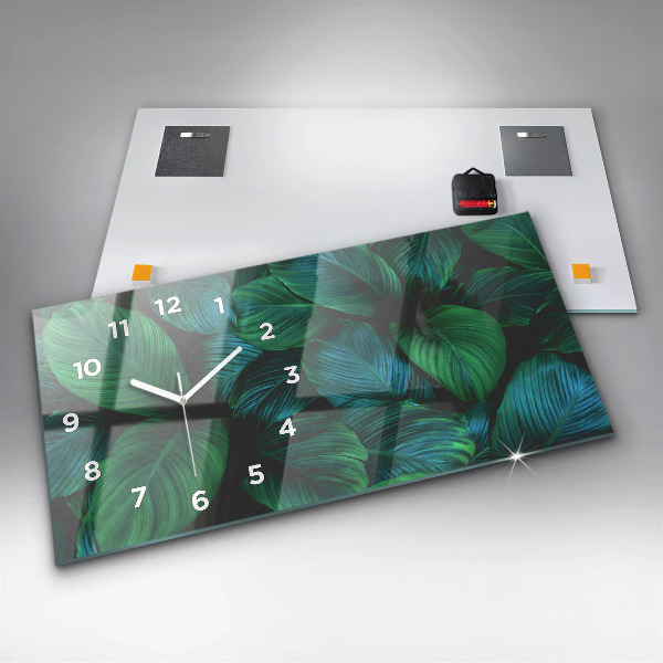 Horizontal wall clock Nature leaves