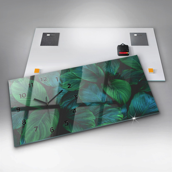 Horizontal wall clock Nature leaves