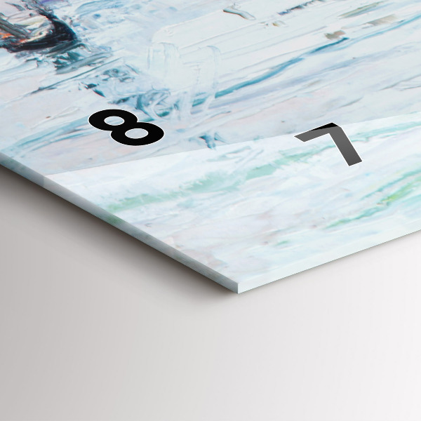 Horizontal wall clock Oil painting yacht sea