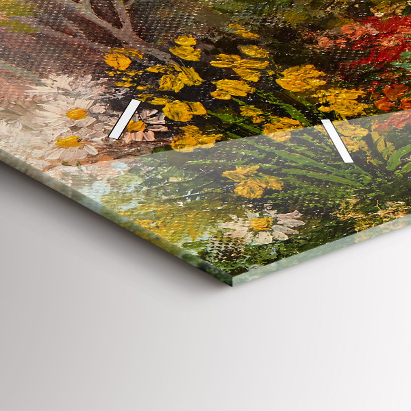 Horizontal wall clock Oil composition in the forest