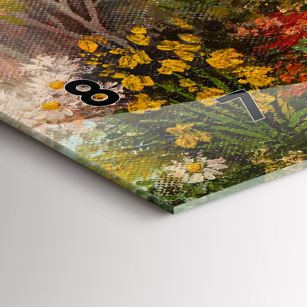 Horizontal wall clock Oil composition in the forest