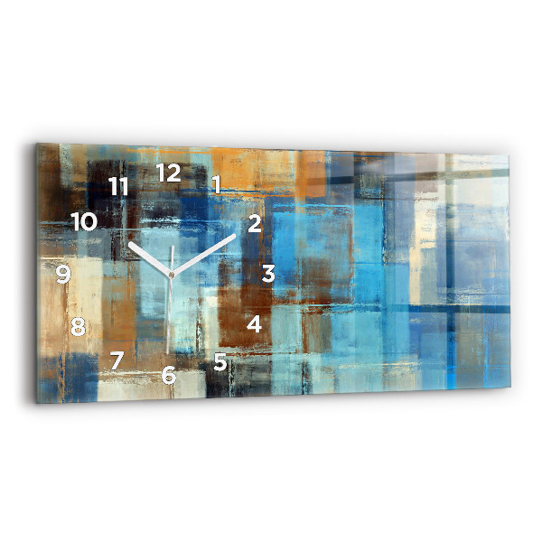 Horizontal wall clock Colorful background - abstract