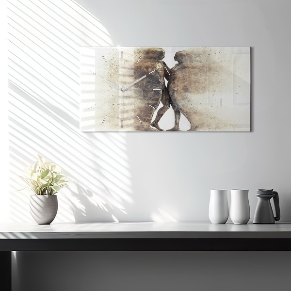 Horizontal wall clock Abstract people sand