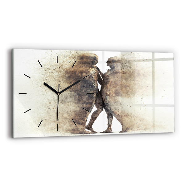 Horizontal wall clock Abstract people sand
