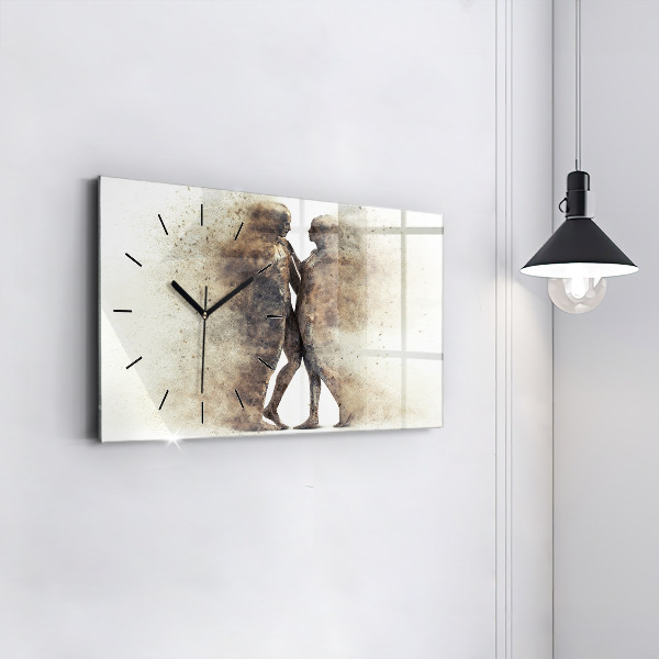 Horizontal wall clock Abstract people sand