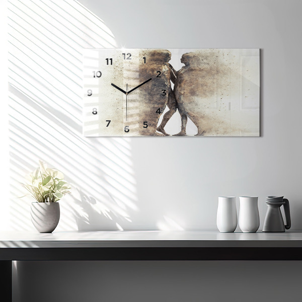 Horizontal wall clock Abstract people sand