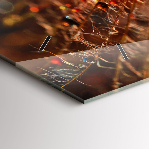 Horizontal wall clock Dandelion with dew