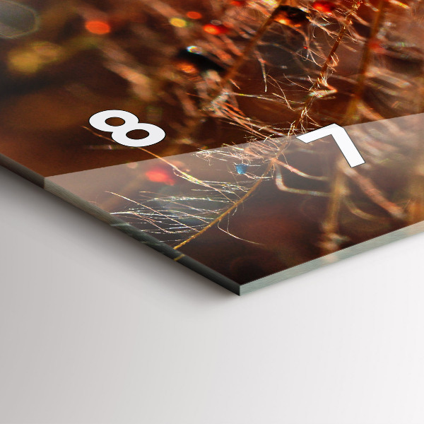 Horizontal wall clock Dandelion with dew