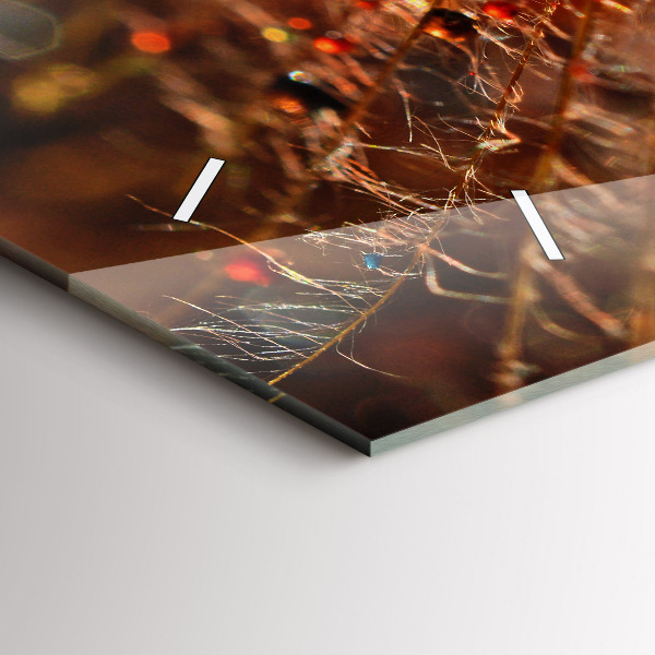 Horizontal wall clock Dandelion with dew