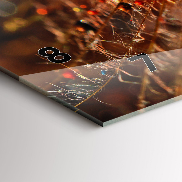 Horizontal wall clock Dandelion with dew