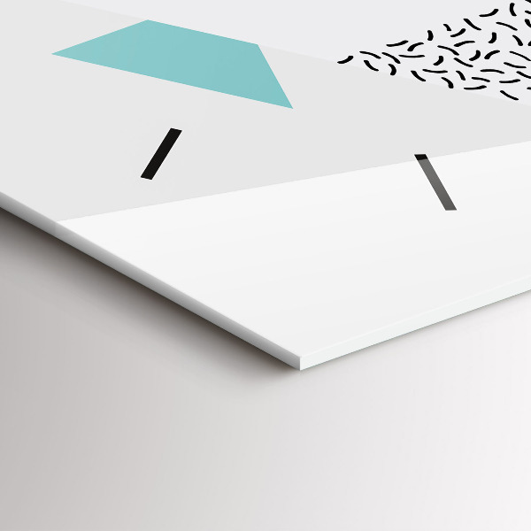 Horizontal wall clock Geometric pattern