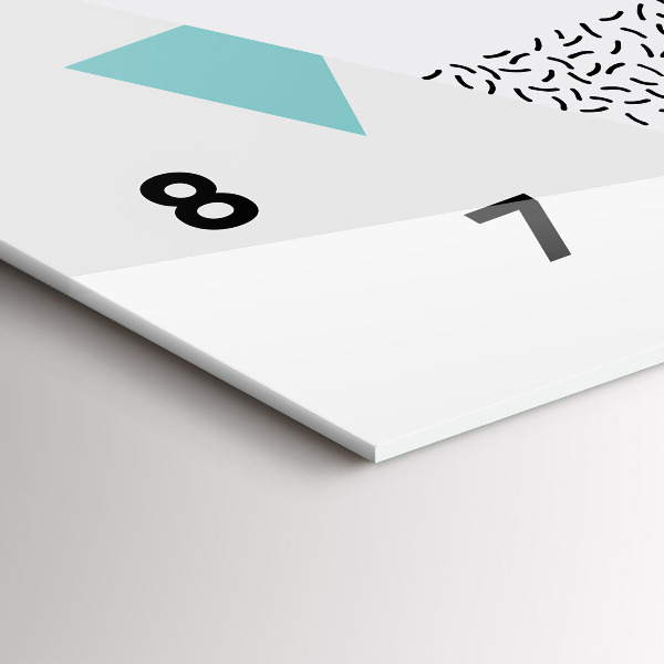 Horizontal wall clock Geometric pattern