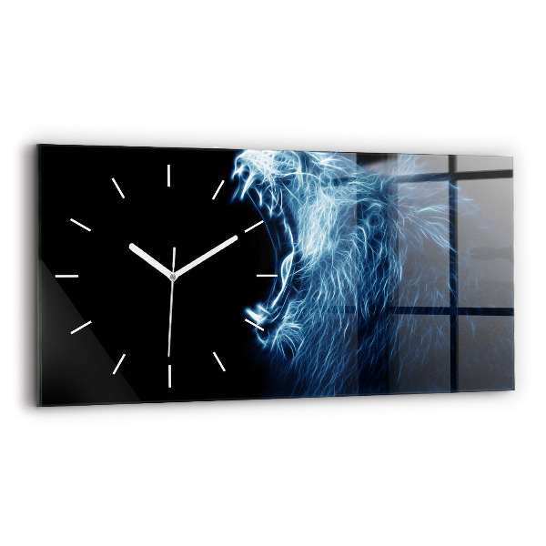 Horizontal wall clock Wild Lion Body Language