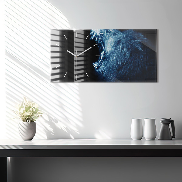 Horizontal wall clock Wild Lion Body Language