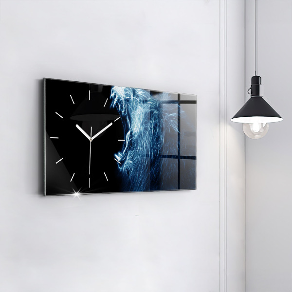 Horizontal wall clock Wild Lion Body Language