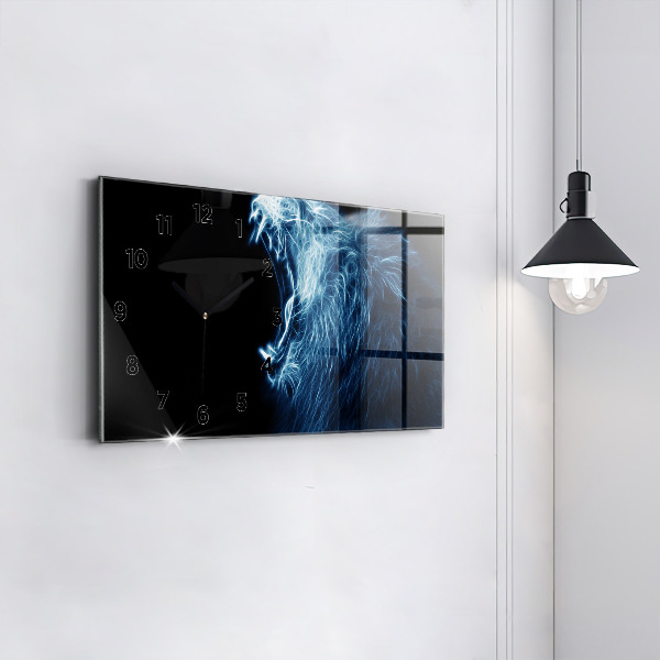 Horizontal wall clock Wild Lion Body Language