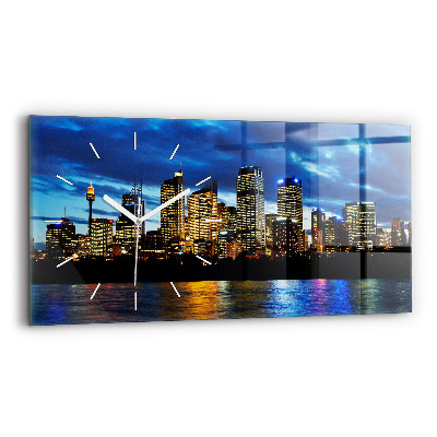 Horizontal wall clock Sydney In The Evening