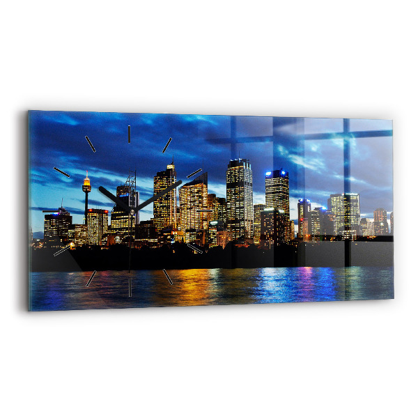 Horizontal wall clock Sydney In The Evening