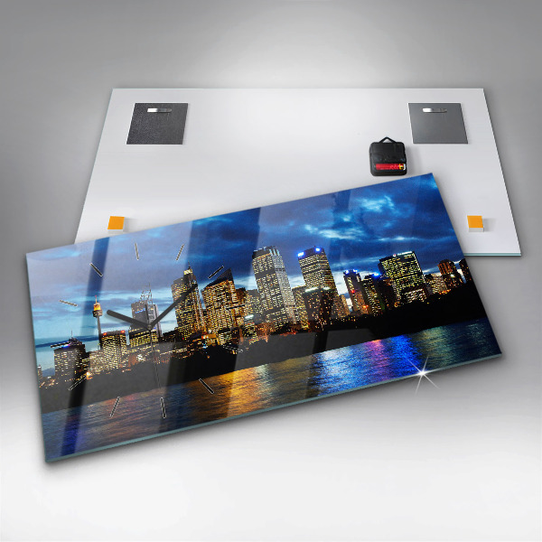 Horizontal wall clock Sydney In The Evening