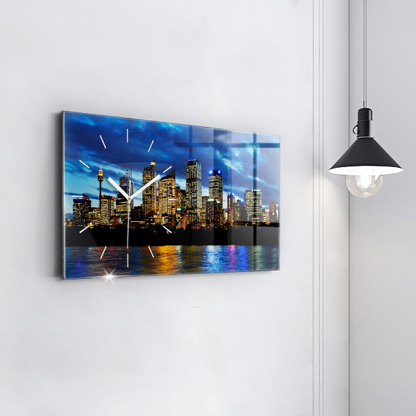 Horizontal wall clock Sydney In The Evening