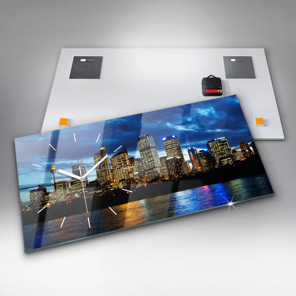 Horizontal wall clock Sydney In The Evening
