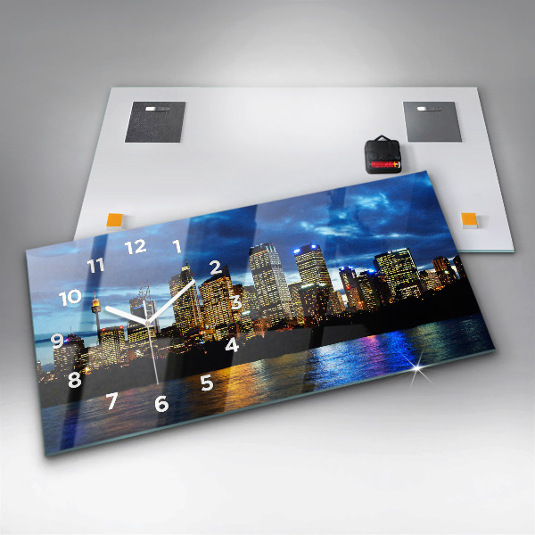 Horizontal wall clock Sydney In The Evening