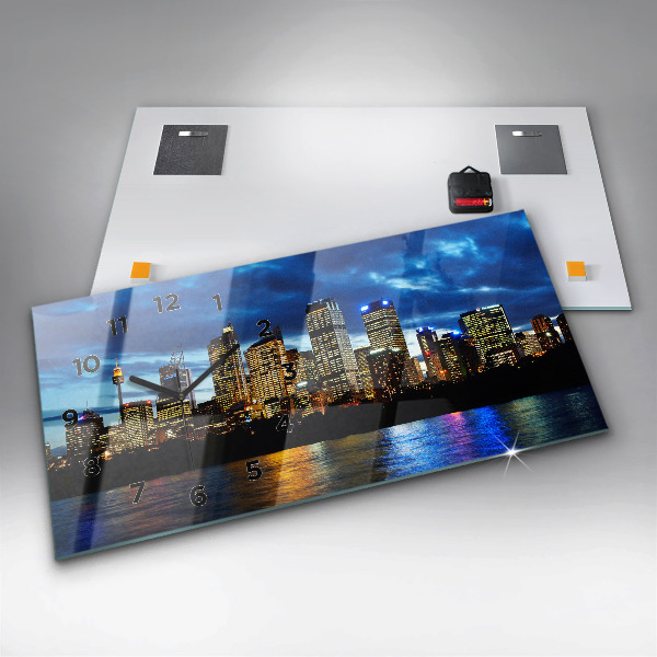 Horizontal wall clock Sydney In The Evening