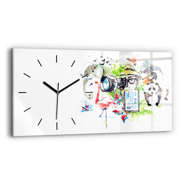 Horizontal wall clock Zoologist